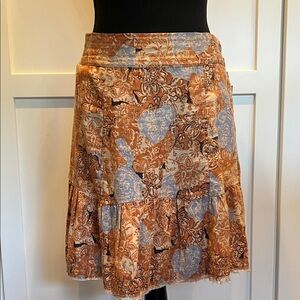 Anthropologie PILCRU Brown A-Line Skirt Full Skirts Size XS